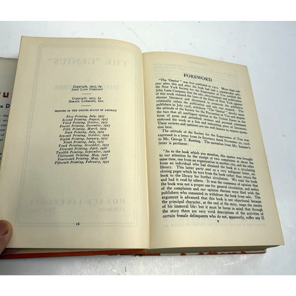 VINTAGE RARE 1931 The Genius by Theodore Dreiser Published by Horace Liveright