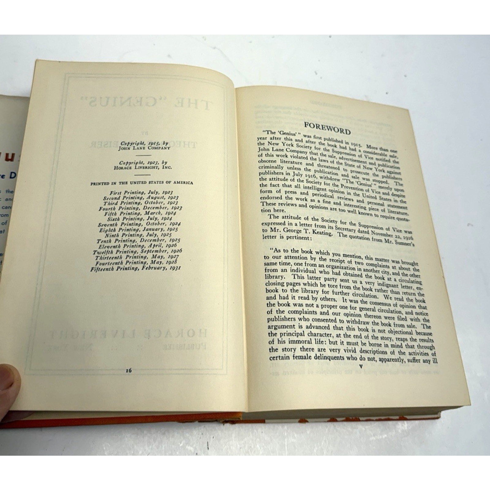 VINTAGE RARE 1931 The Genius by Theodore Dreiser Published by Horace Liveright