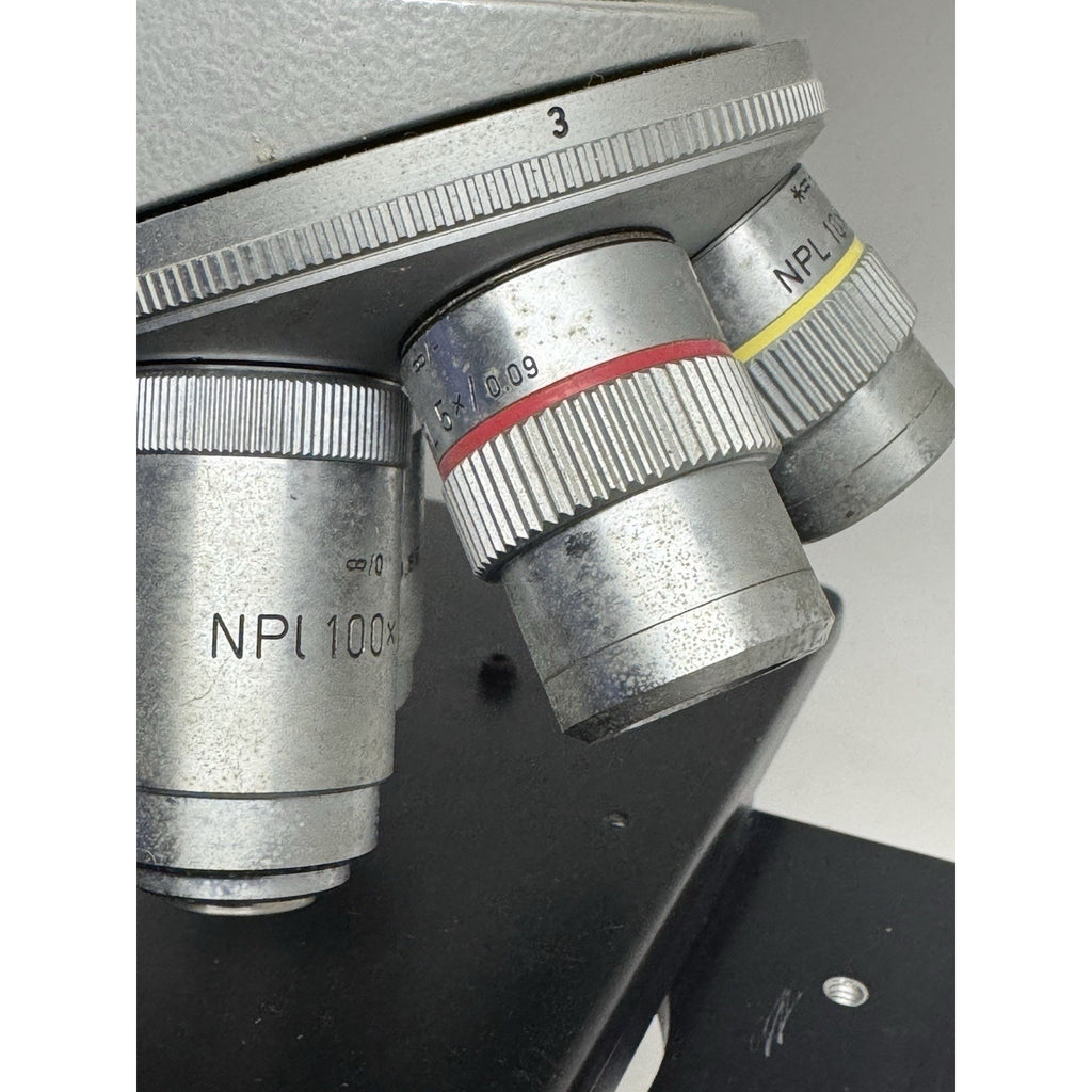 VINTAGE Leitz Ortholux II Microscope w/5x Objectives/ILamp Housing