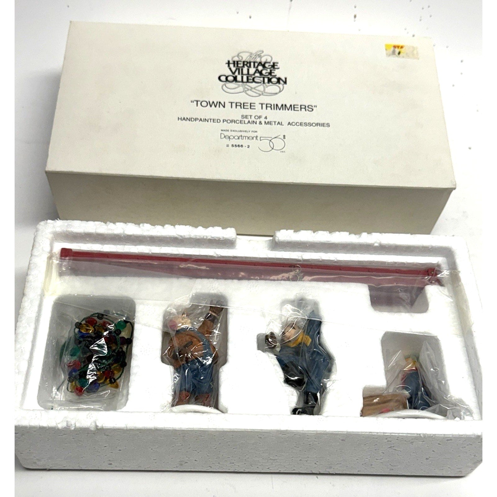 Vintage Seal Dept 56 Heritage Village Collection TOWN TREE TRIMMERS # 5566 - 2