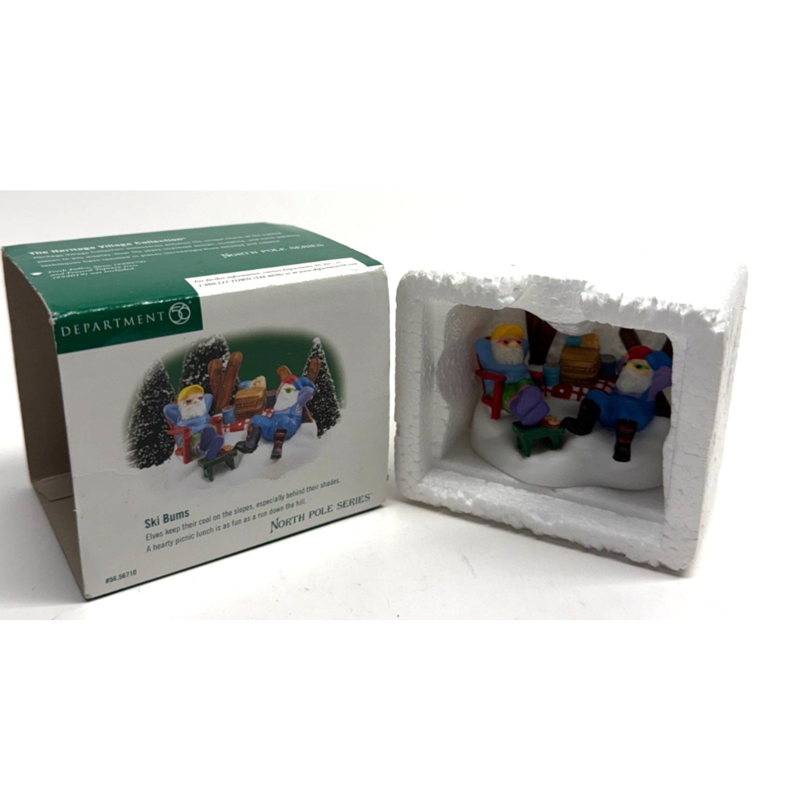 Vintage NEW Dept 56 North Pole Series "Ski Bums" Accessory 2001 RETIRED #56710