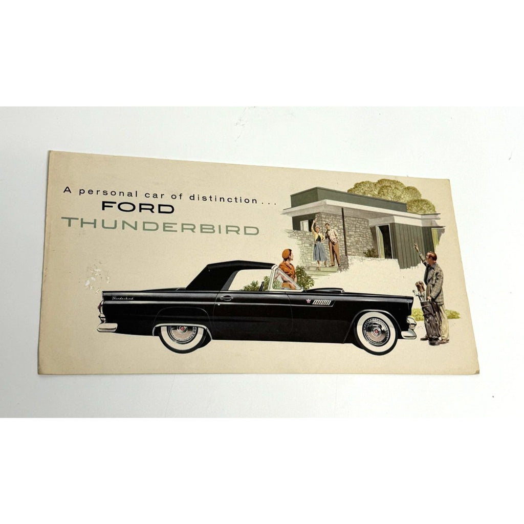 Vtg Original 1955 Ford Thunderbird Foldout Sales Brochure 55 Convertible Hardtop
