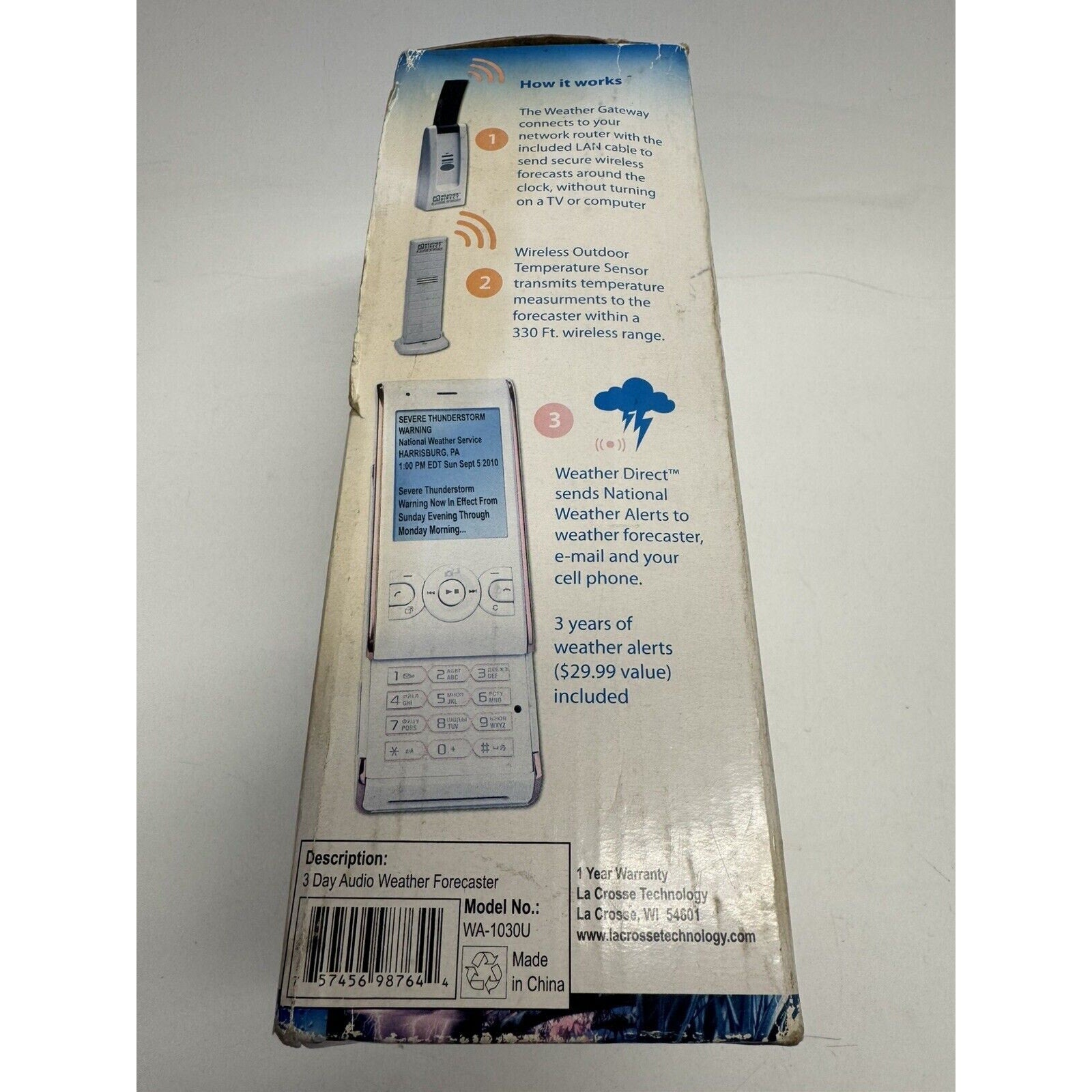 VINTAGE NOS La Crosse Audio Forecaster W/ Weather Alerts