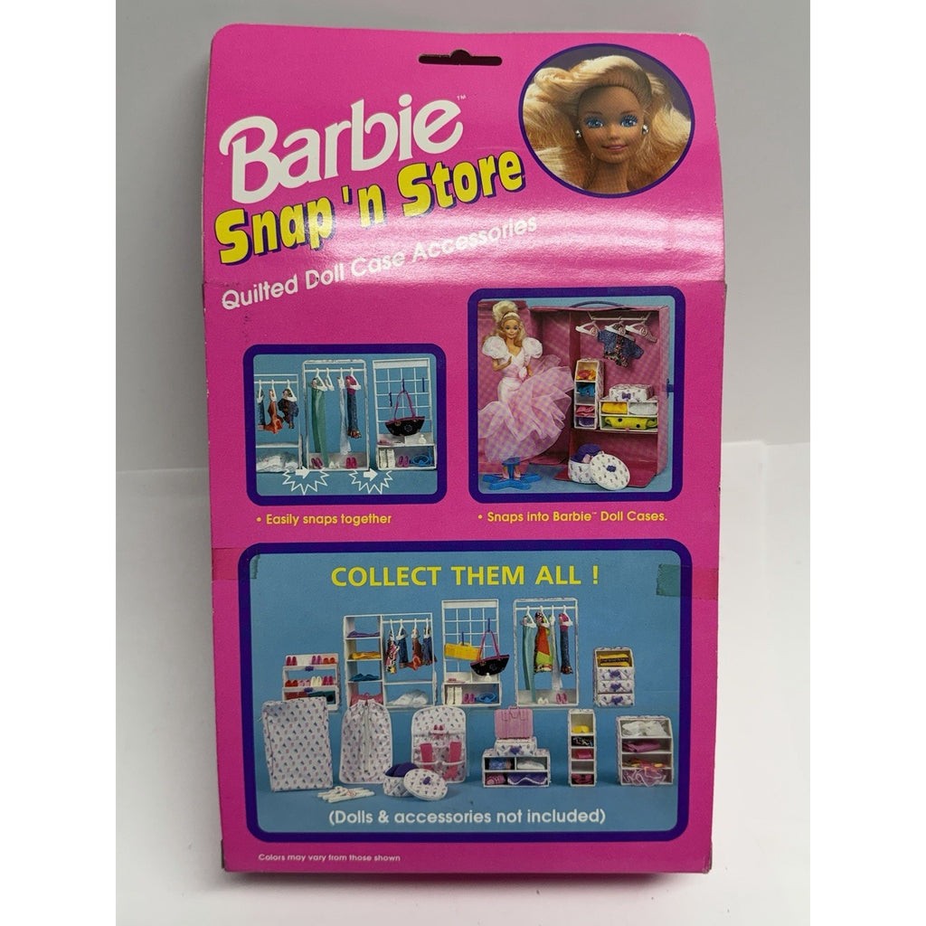 VTG 1992 Barbie Snap 'N Store Quilted Doll Case Hat Box Accessories No. 12160