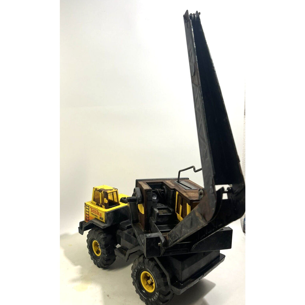 VINTAGE Tonka Mighty Diesel Steel XMB-975 Tire Crane Black Bucket Truck