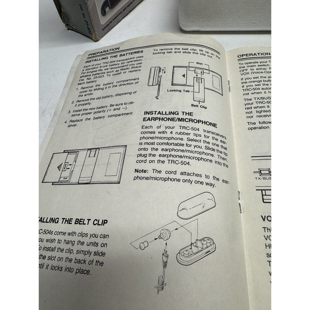 VINTAGE Realistic 21-404 Voice-Operated Two-Way Audionic Communication System
