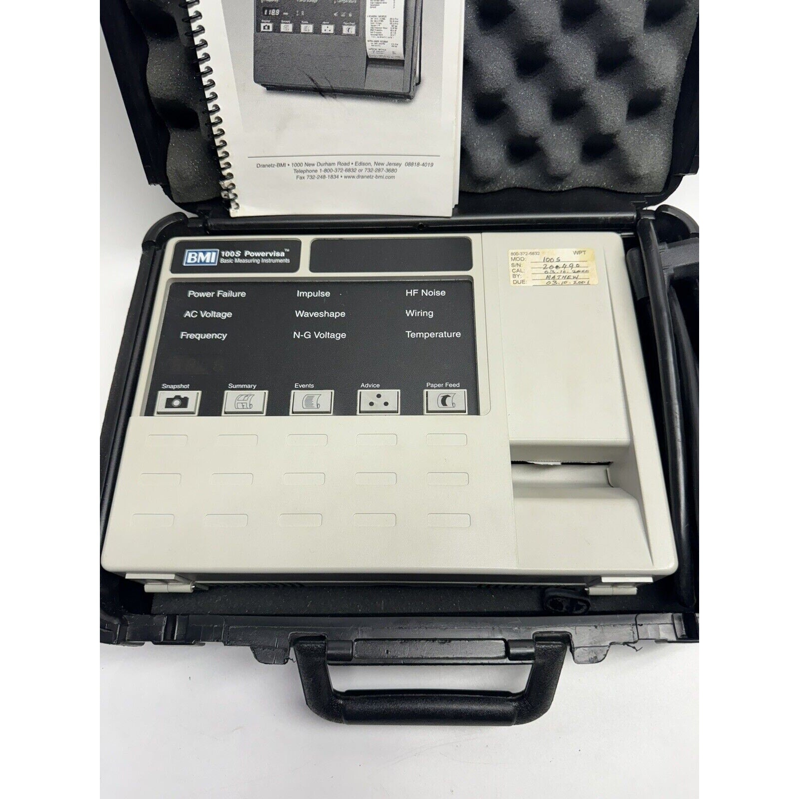 VINTAGE BMI DRANETZ 100G POWERVISA POWER QUALITY ANALYZER