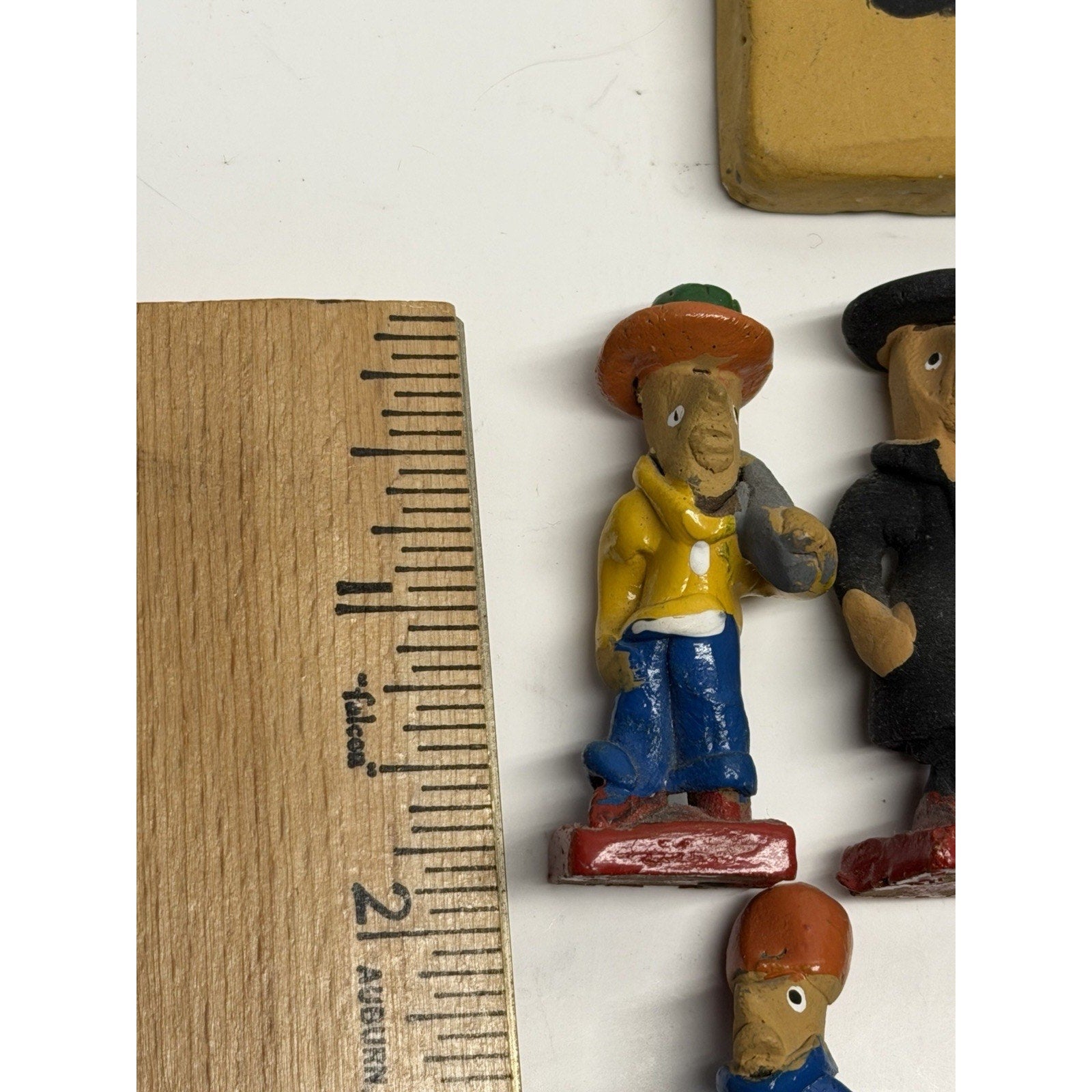 Vintage Handmade Painted Crafted Brazilian Chess Set Clay 32 Figurines