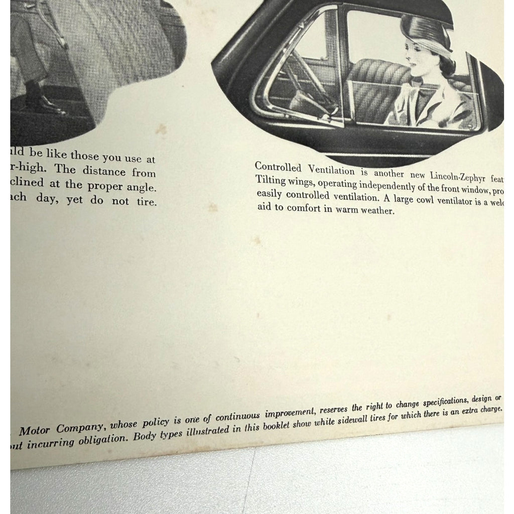 Vtg 1940 Lincoln Zephyr Original Dealer Showroom Brochure V12 Sedan Coupe
