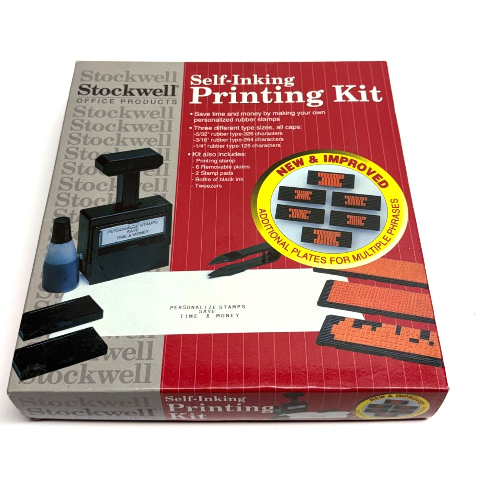 Vintage NOS Stockwell Self-Inking Printing Kit
