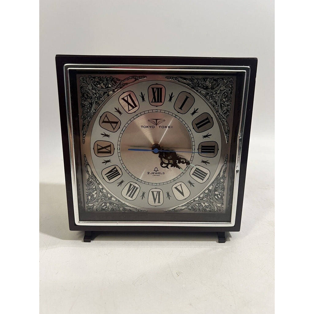 VINTAGE 60/70 Tokyo Takei 8 2 Jewels Mantel Clock Fully Working Made in Japan