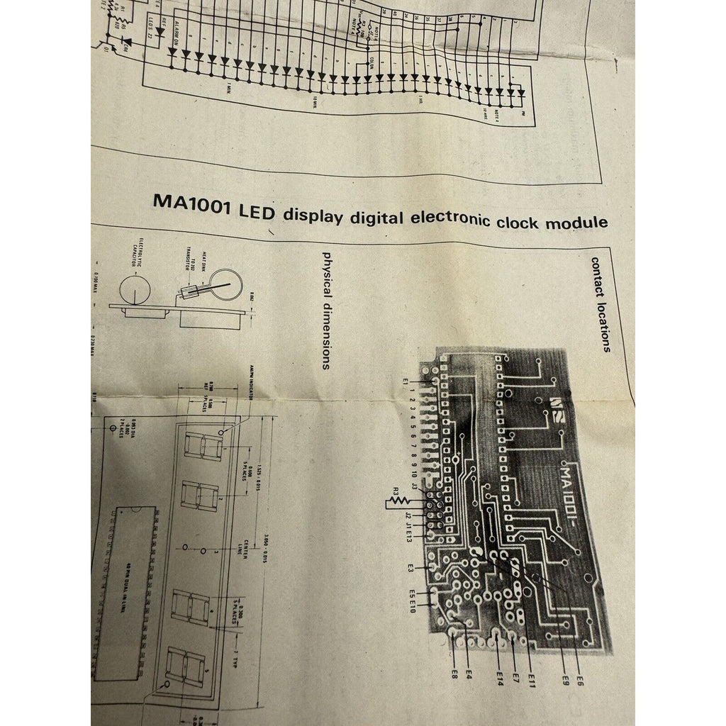 Vintage RARE 1976 MA1001A Set LED Display Digital Electronic Clock Module