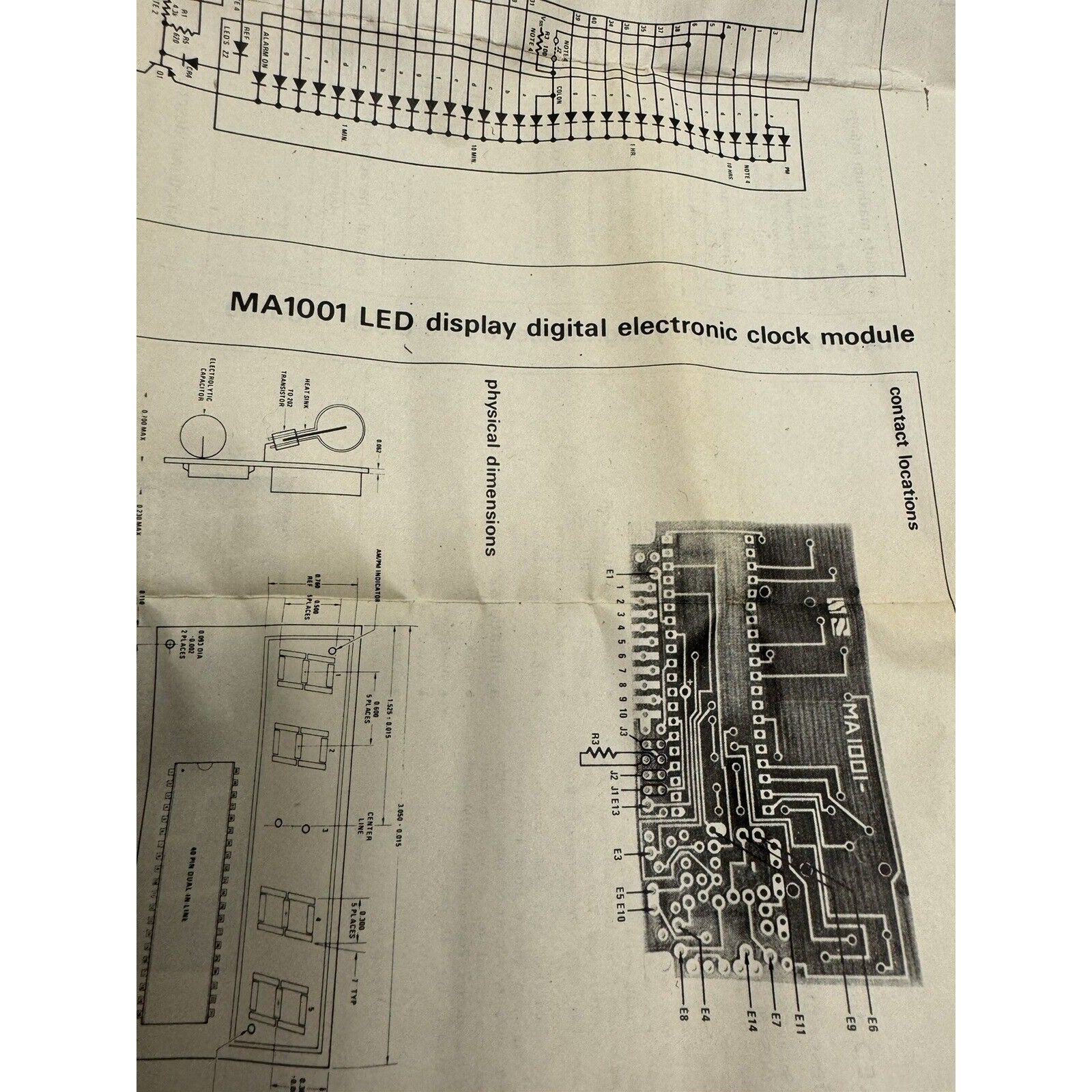 Vintage RARE 1976 MA1001A Set LED Display Digital Electronic Clock Module