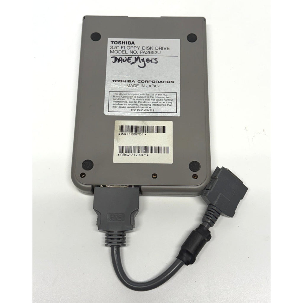 Vintage Toshiba PA2652U External 3.5" Floppy Disk Drive FDD Attachment Case