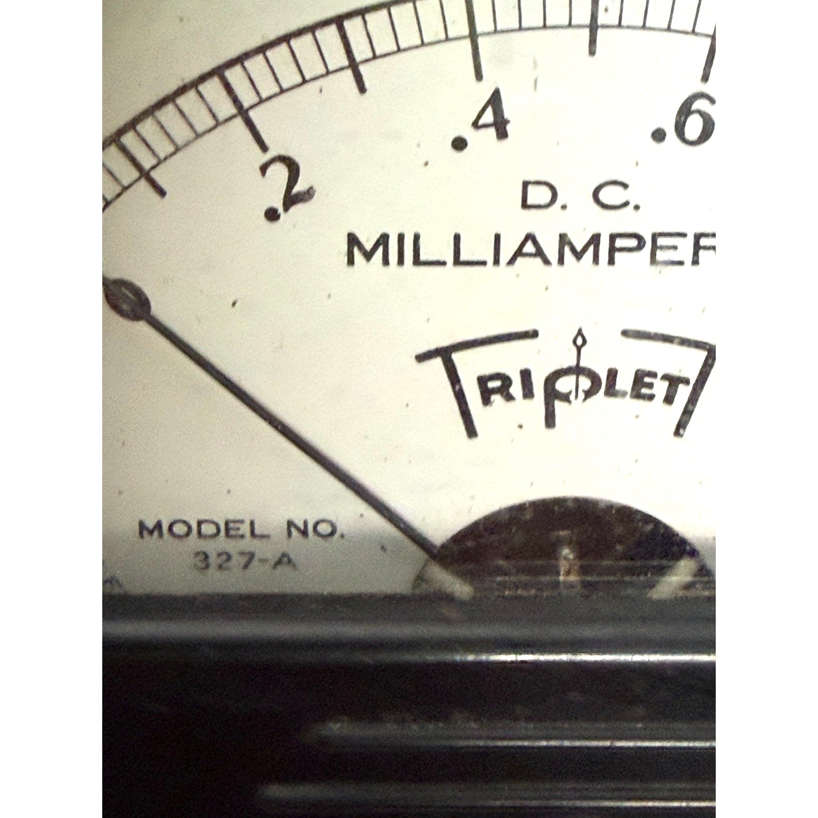 Vintage Triplett Model 327-A DC Milliamperes Panel Meter Analog Gauge