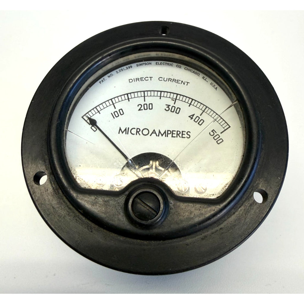 Vintage Simpson Model 6103 DC Microamperes Panel Meter Gauge 0-500 uA Bakelite