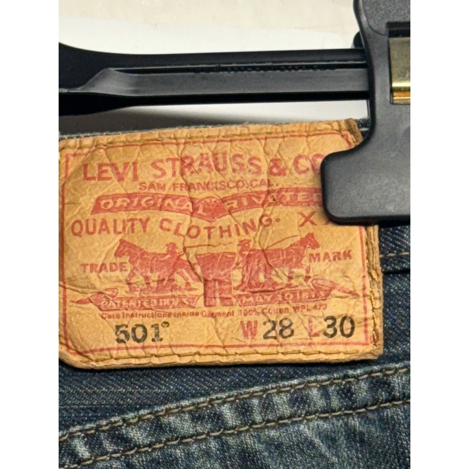 Levis 501 xx Mens 28x30 Dark Blue Denim Straight Button Fly Made In Egypt