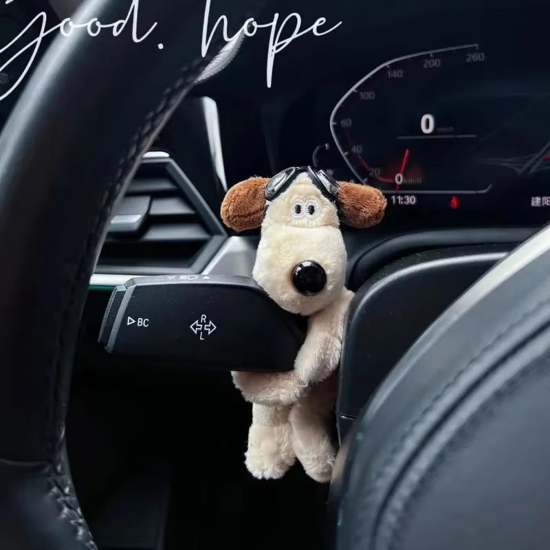 Plush Puppy Clutch Decoration Car Wiper Turn Signal Switch Decoration Cute Dog Car Wiper Doll Interior Accessories