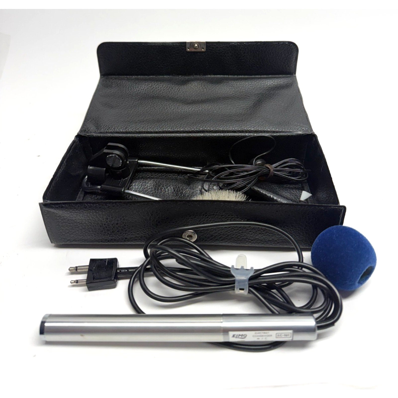 Vintage Elmo EC-101 Silver Electret Condenser MIC Microphone With Case