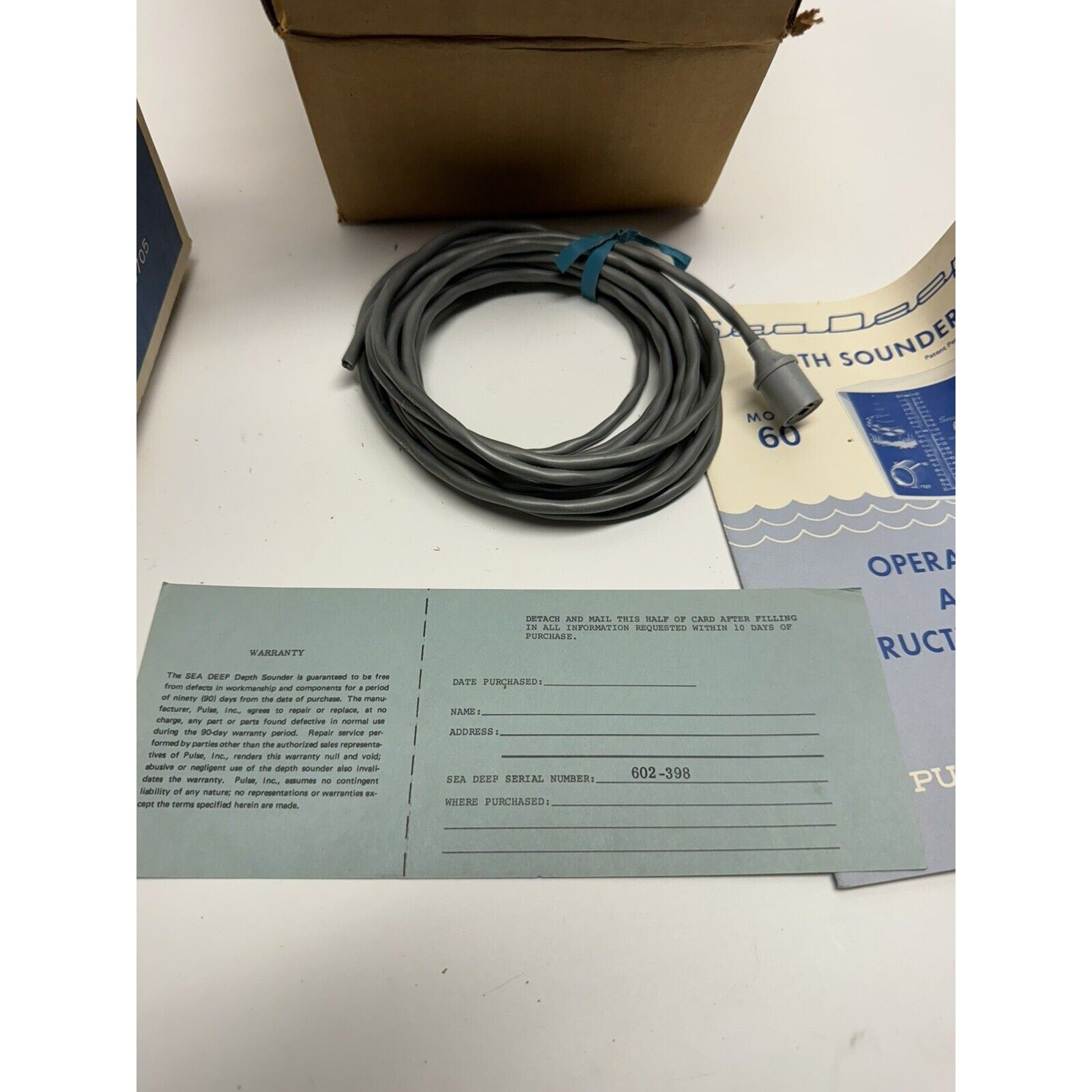 VINTAGE NOS Sea Deep Depth Sounder Model 60 - RARE / NEW IN BOX