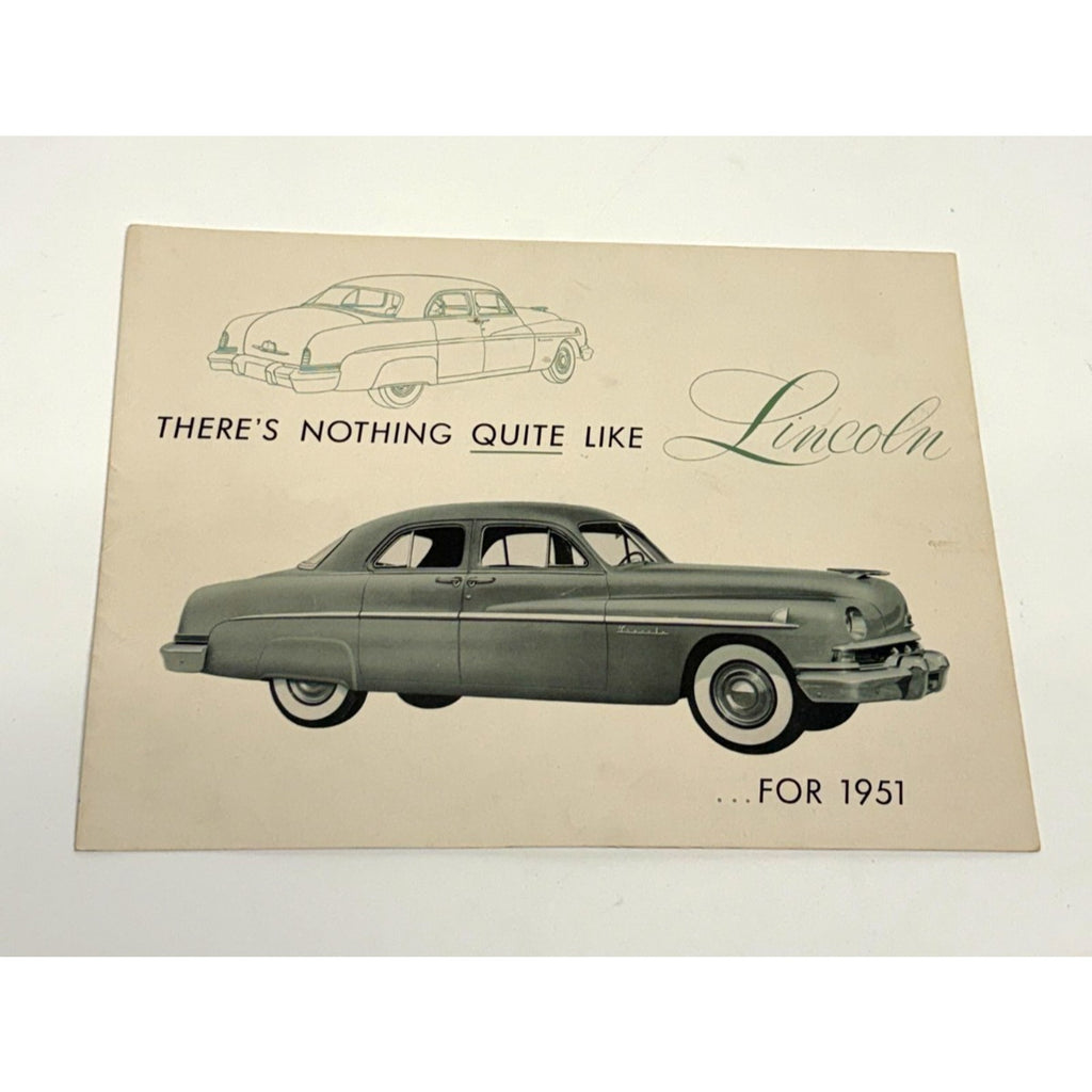 Vintage 1951 Lincoln Dealer Sales Brochure Folder Sedan Lido Coupe Original 51