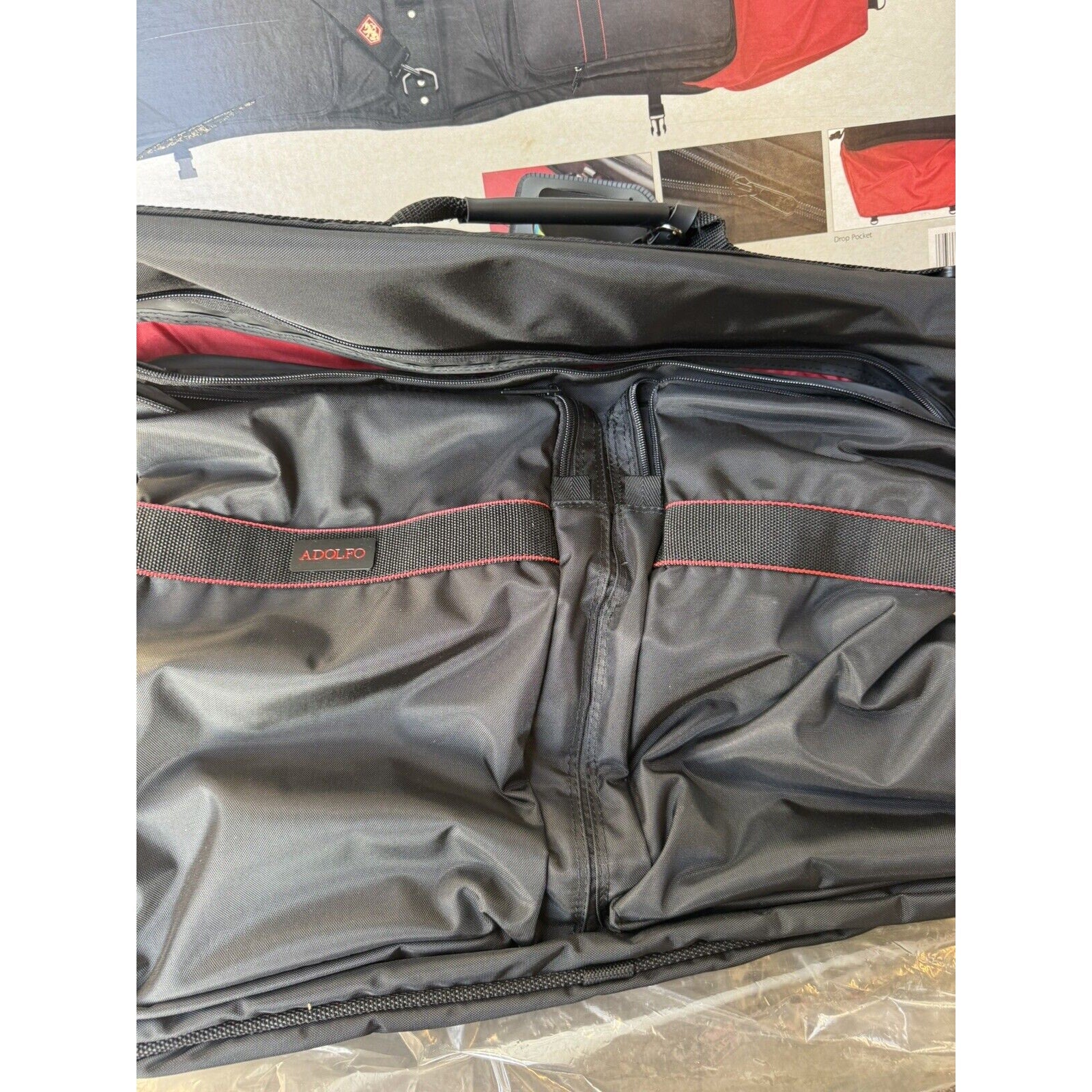 VINTAGE NOS Adolfo Garmet Travel Bag Black AERO II 46" #59631 Made in Korea