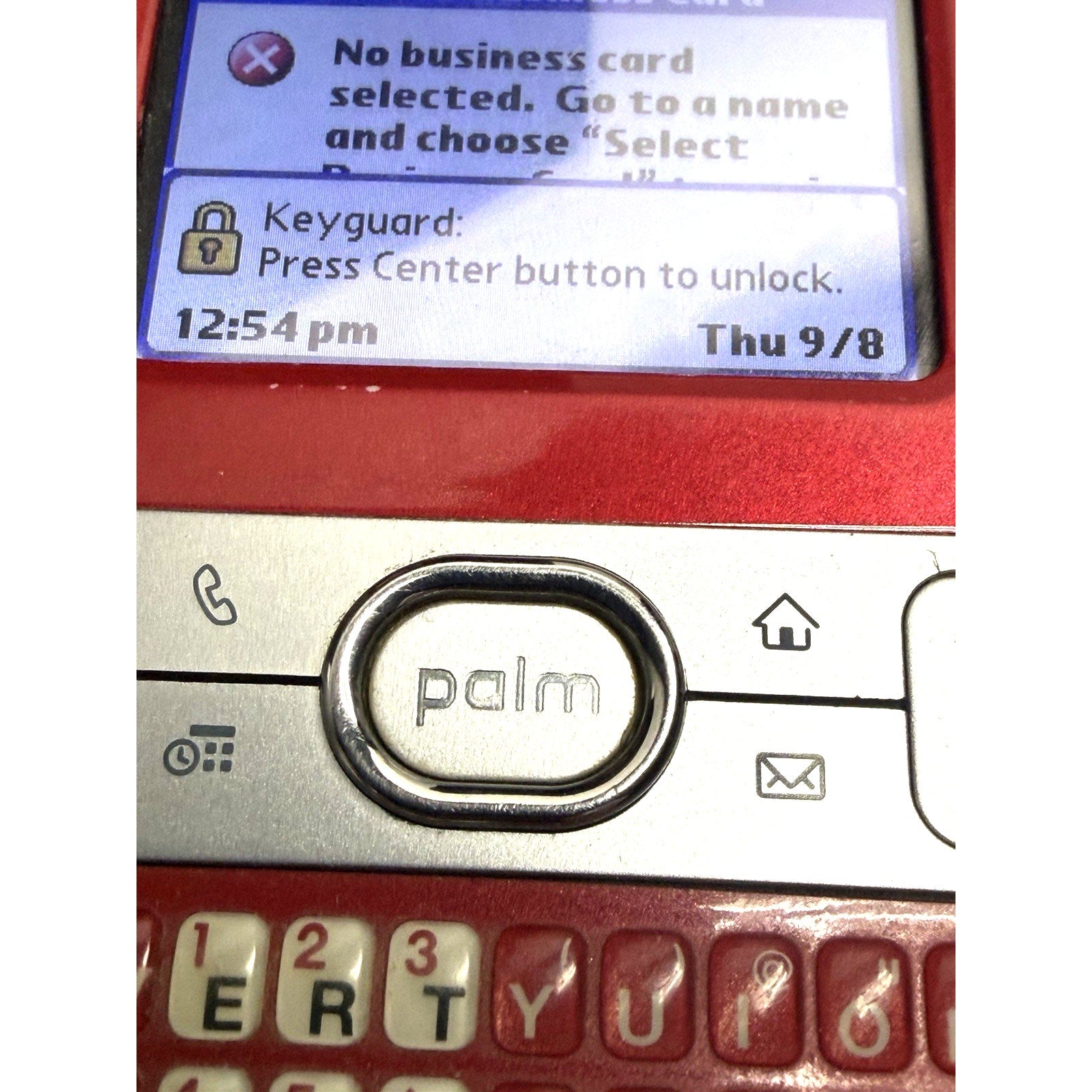 VINTAGE Palm Centro Red Sprint Cellular Phone PTR690HKR Hold Charge - WORKS!