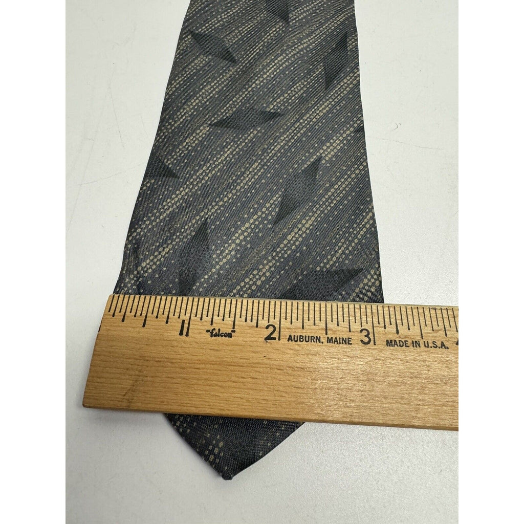 VINTAGE GIORGIO ARMANI NECKTIE 100% SILK Made in ITALY Gray w/Square Logo