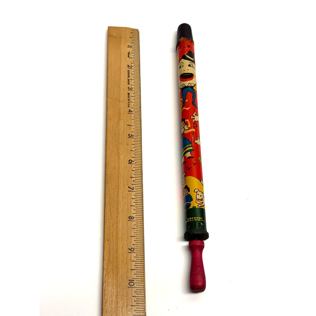 VINTAGE Kirchhof HUMPTY DUMPTY Tin Litho Slide Whistle Toy Made in USA