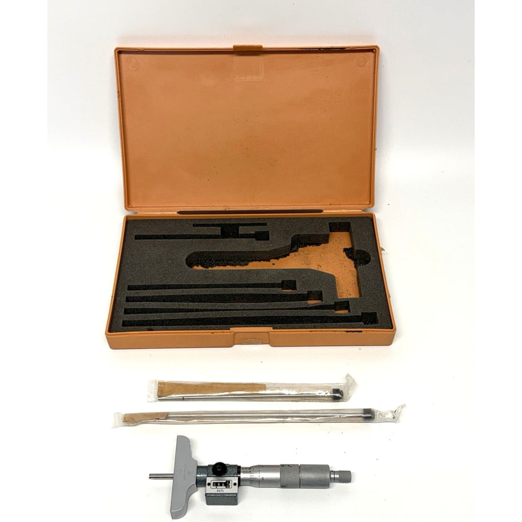 VINTAGE Mitutoyo 0.001” Depth Micrometer Set 0”- 6” Depth Mic