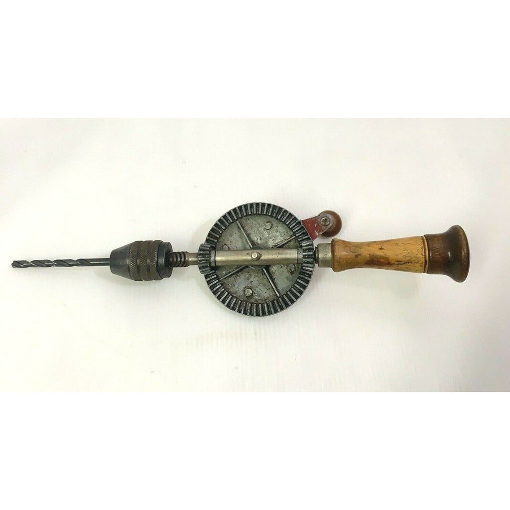 Vintage G. M. Co MFG. Inc L. I. City, N.Y. Hand Drill RED COVER MADE IN USA