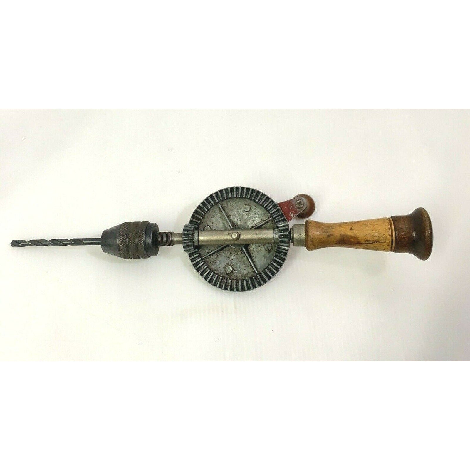 Vintage G. M. Co MFG. Inc L. I. City, N.Y. Hand Drill RED COVER MADE IN USA