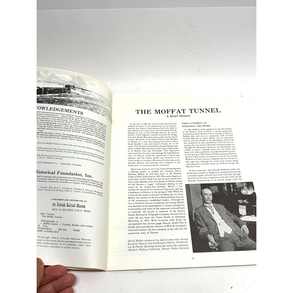 Vtg The Moffat Tunnel: A Brief History Charles Albi Kenton Forrest Railroad Book