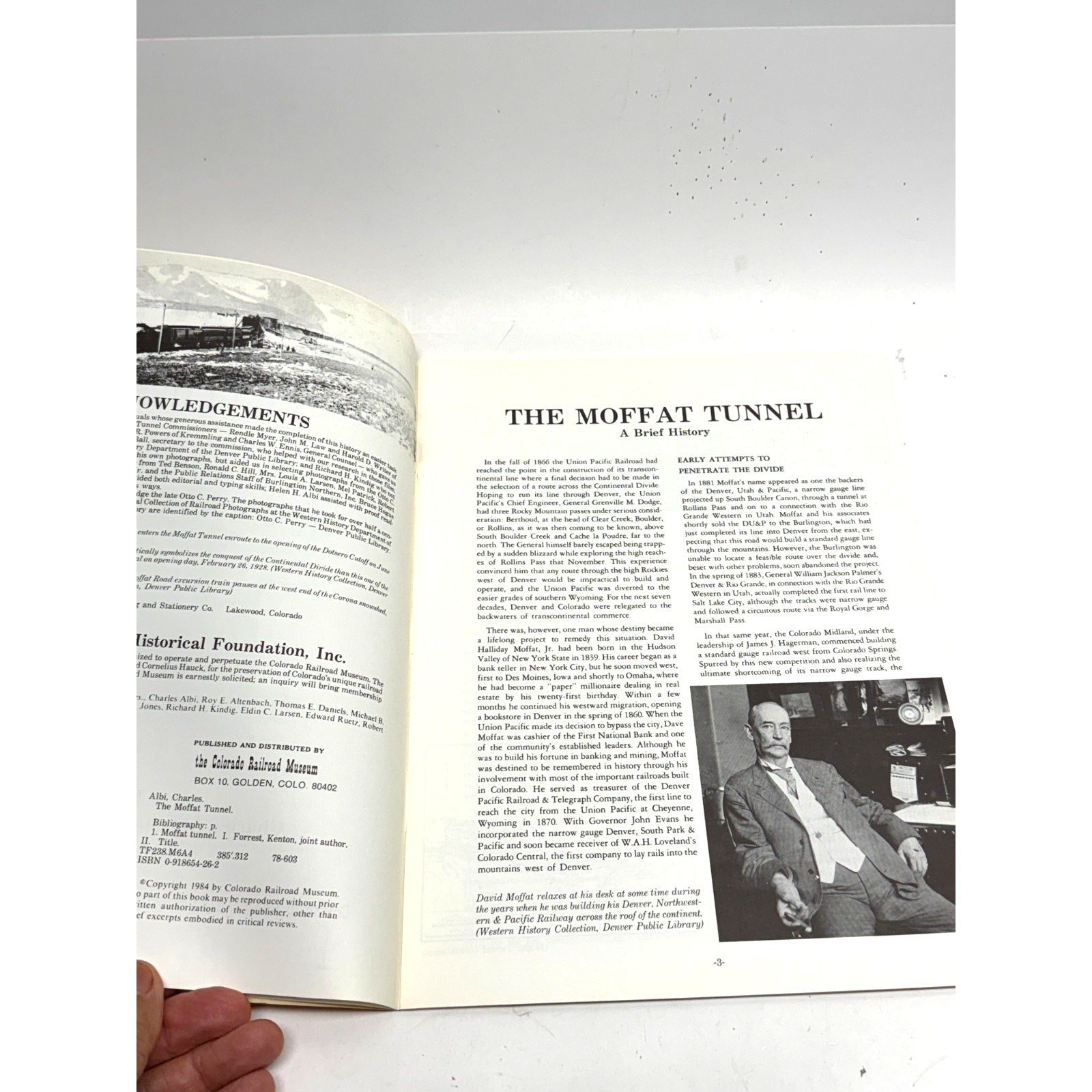 Vtg The Moffat Tunnel: A Brief History Charles Albi Kenton Forrest Railroad Book