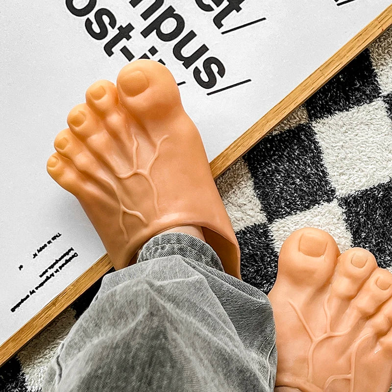 Step Into Fun with Our Hilarious Big Foot Slippers for Men and Women - Perfect for Pranks and Cozy Bathroom Wear!