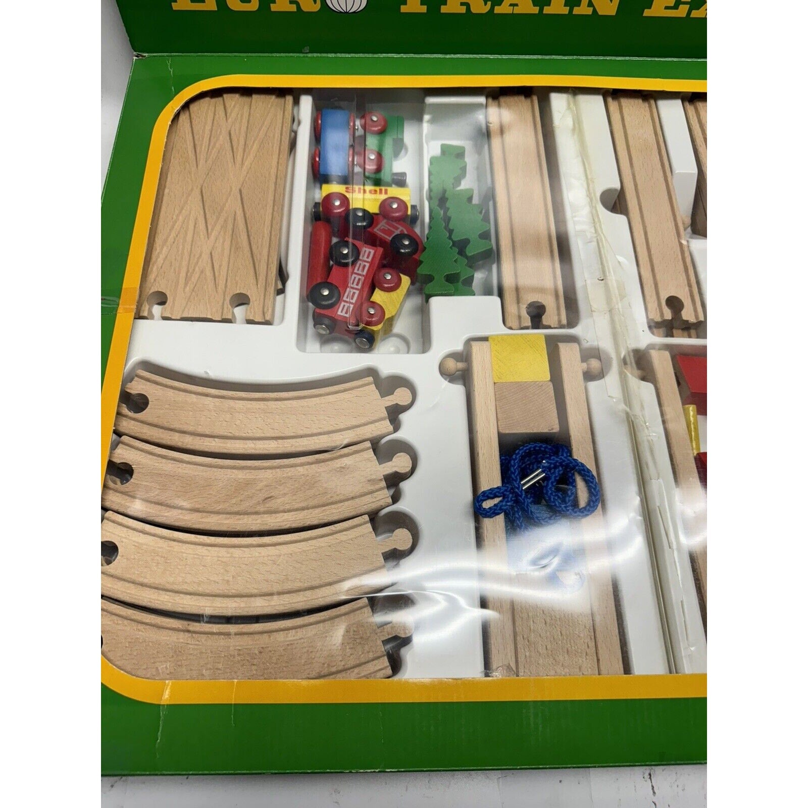 Vintage NOS EURO TRAIN EXPRESS Wooden Magnetic Railroad Train Set Made Germany