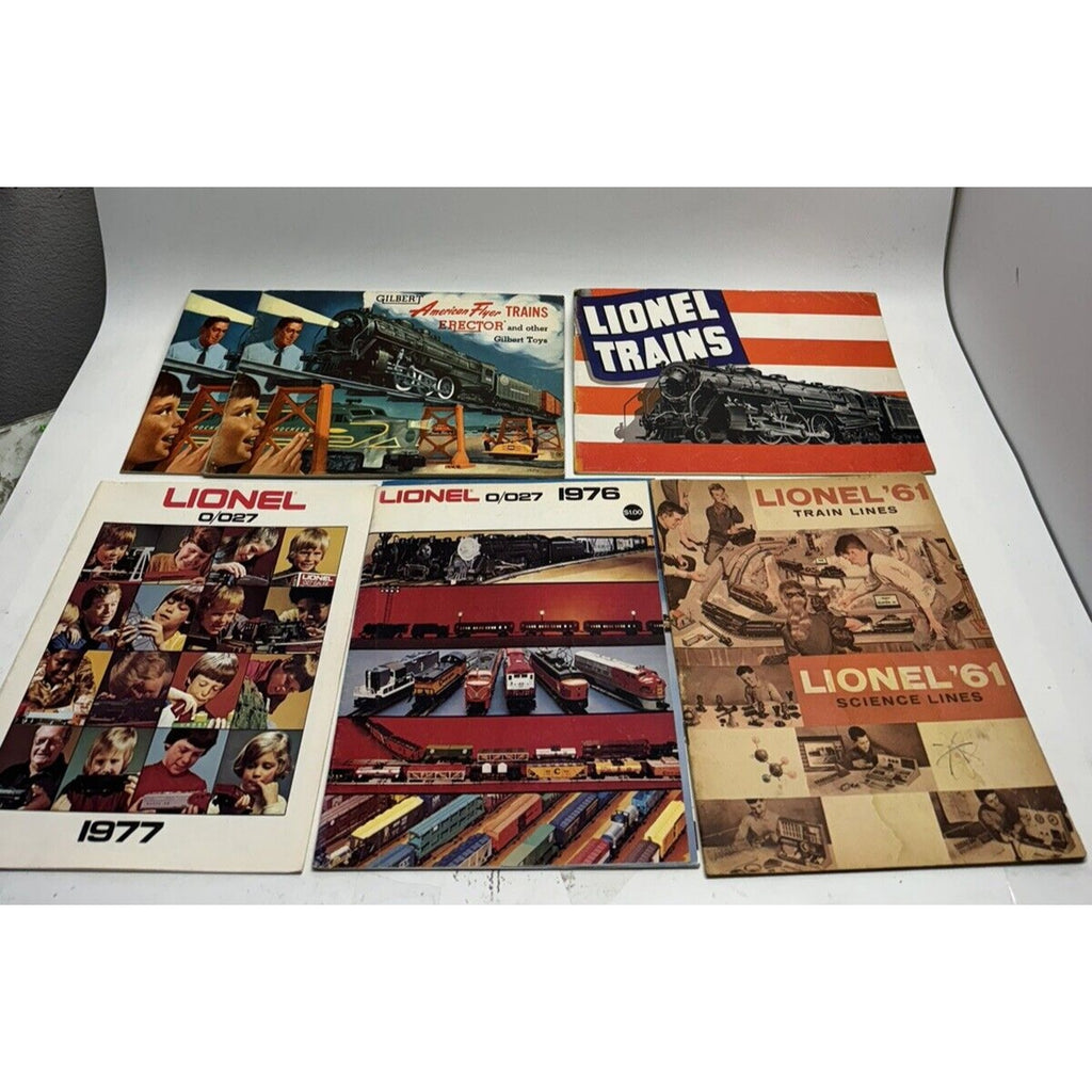 Vintage LOT OF 6 Lionel Train & American Flyer Railroad Catalog 1961, 1976, 1977