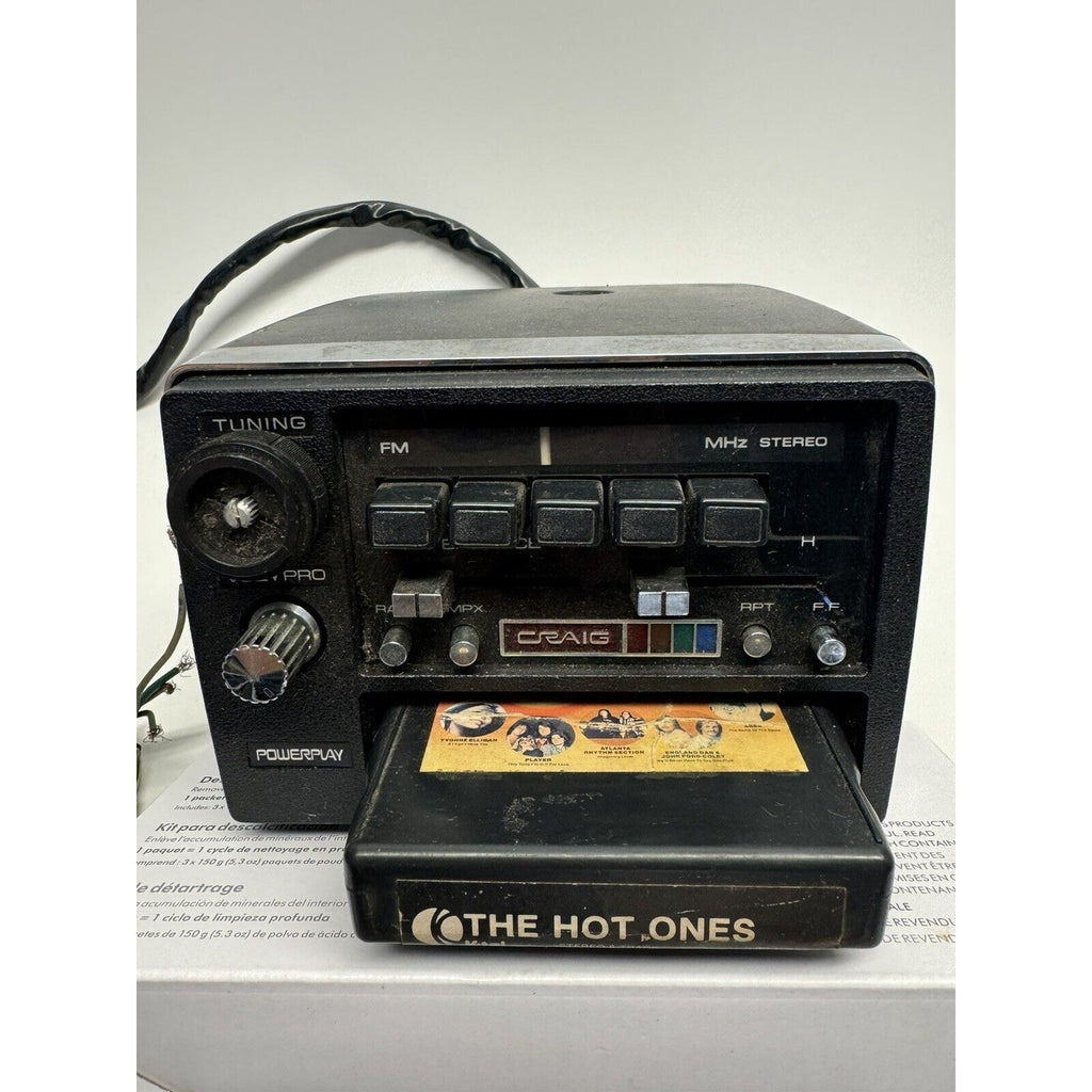 VINTAGE Craig Powerplay 3142 8-Track Stereo Slide Mount Tape Player JAPAN WORKS!