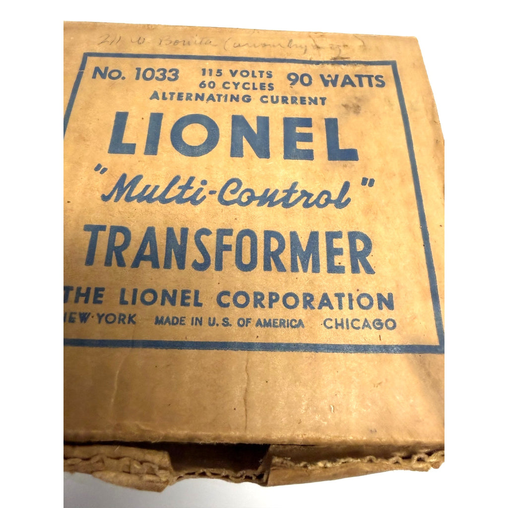 Vintage Lionel Postwar #1033 90 Watt Transformer in Box