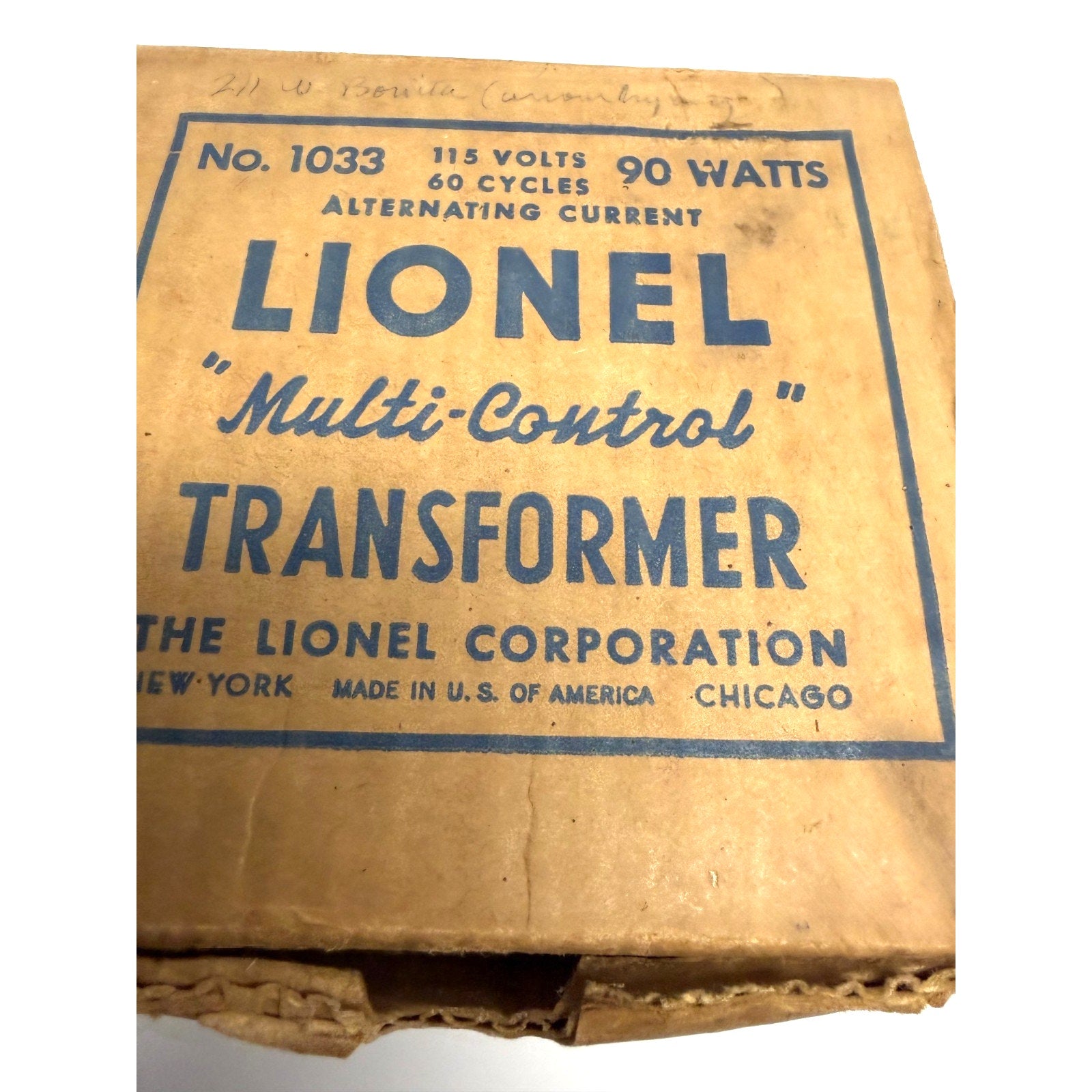 Vintage Lionel Postwar #1033 90 Watt Transformer in Box