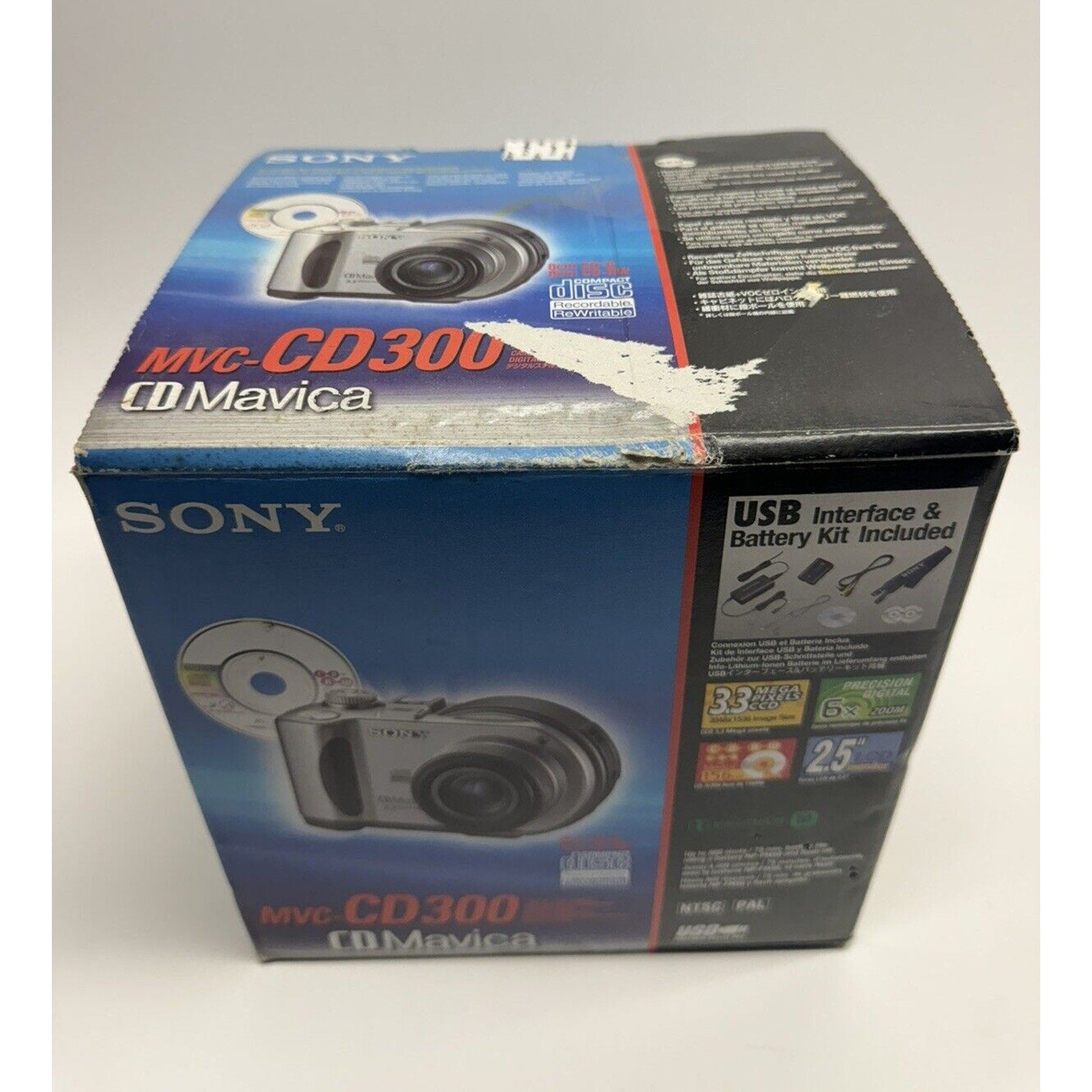 VINTAGE RARE SEALED NEW Sony Mavica MVC-CD300 3.3 MP Digital Camera