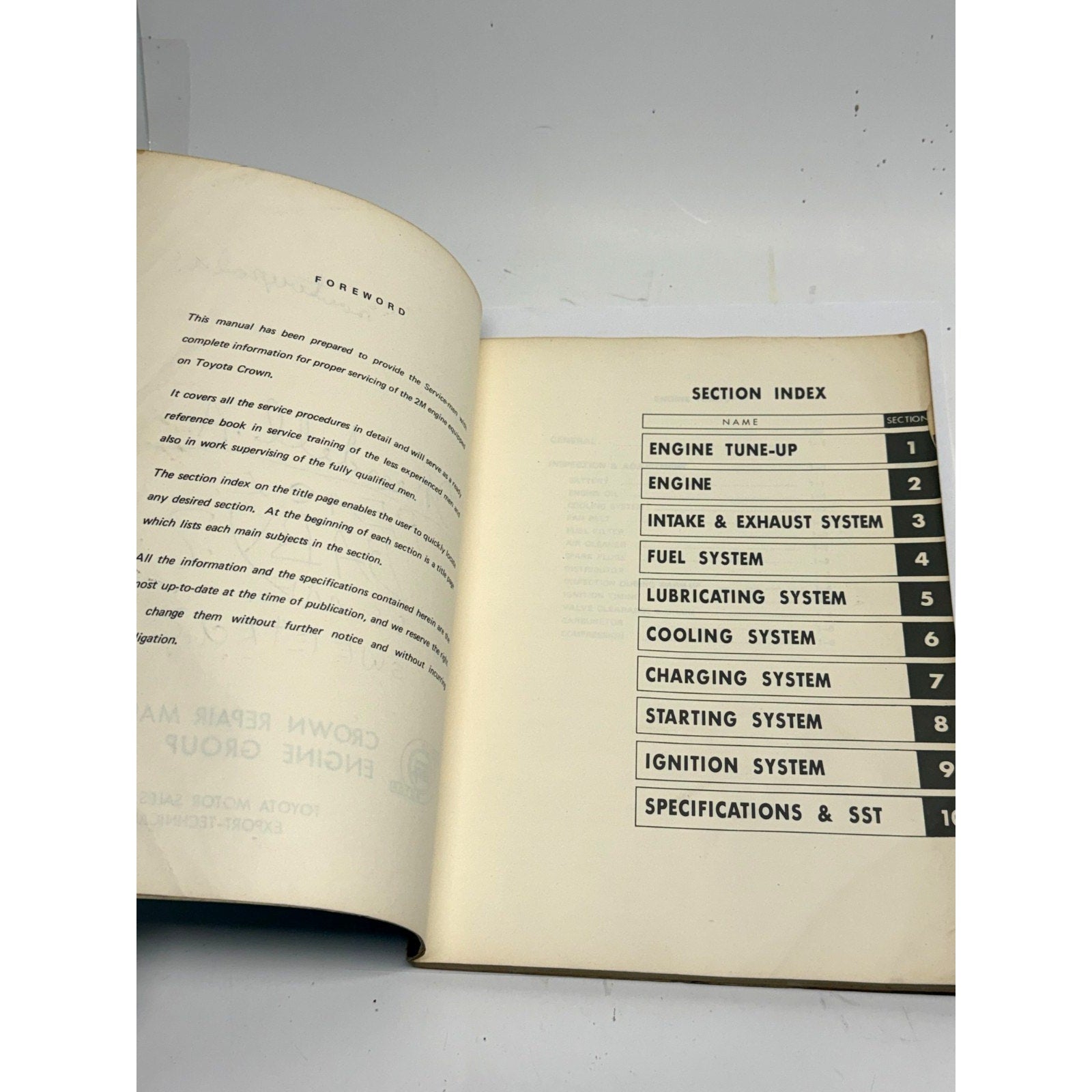 Vintage 1970 Toyota Crown 2M Engine Repair Manual OEM Guide Book #98004