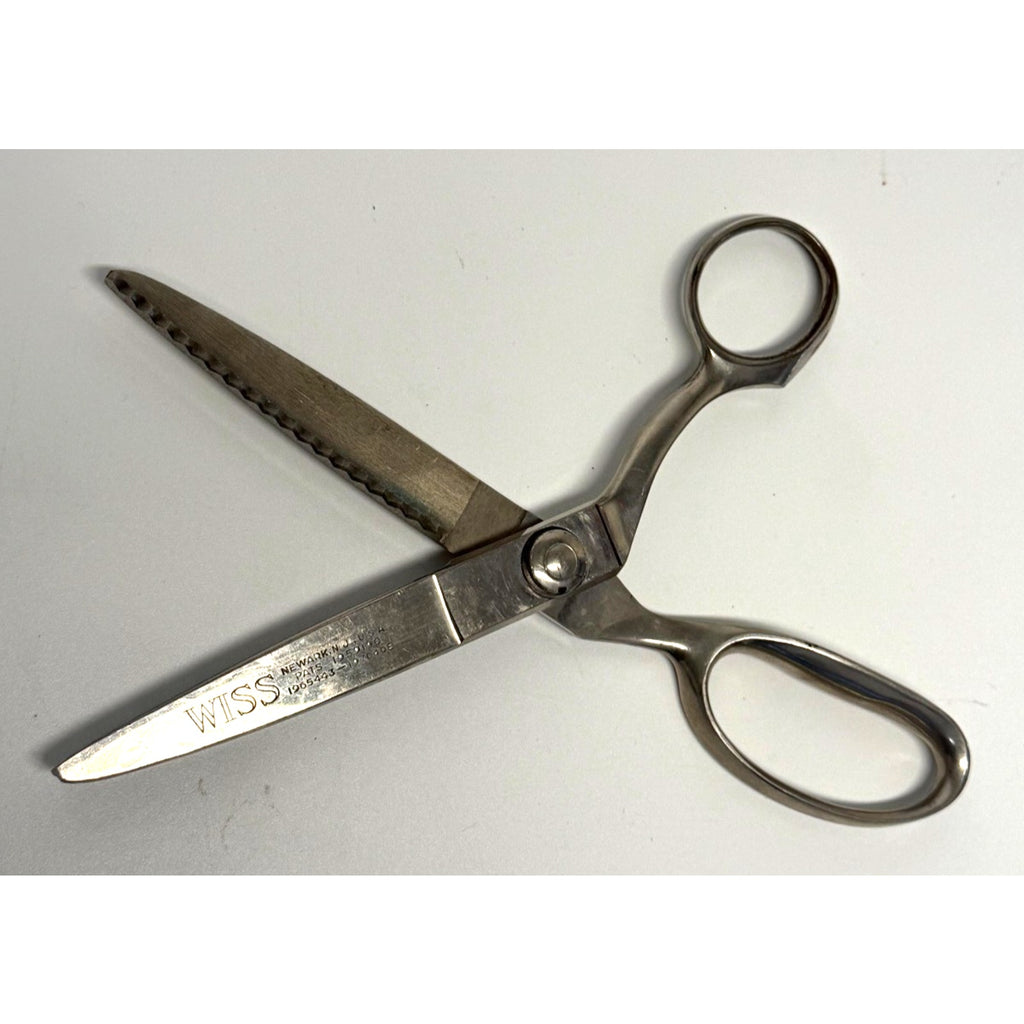 Vintage Wiss 9" Pinking Shears Sewing Scissors Heavy Duty Newark NJ Made in USA
