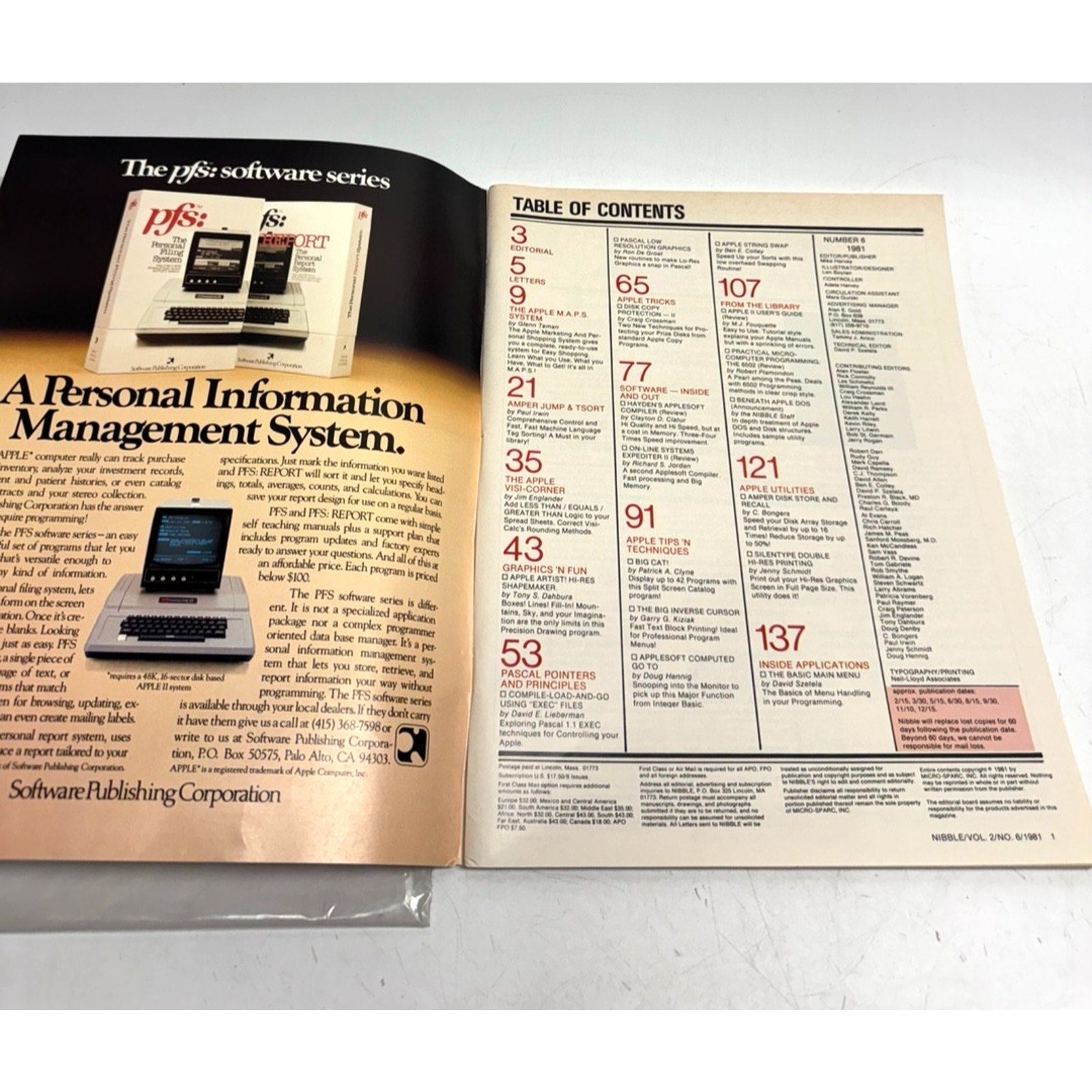 VINTAGE NIBBLE Apple M.A.P.S. System Vol. 02/ No. 06