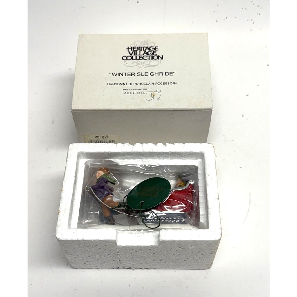 Vintage Sealed New Department 56 Winter Sleighride Heritage Village Collection