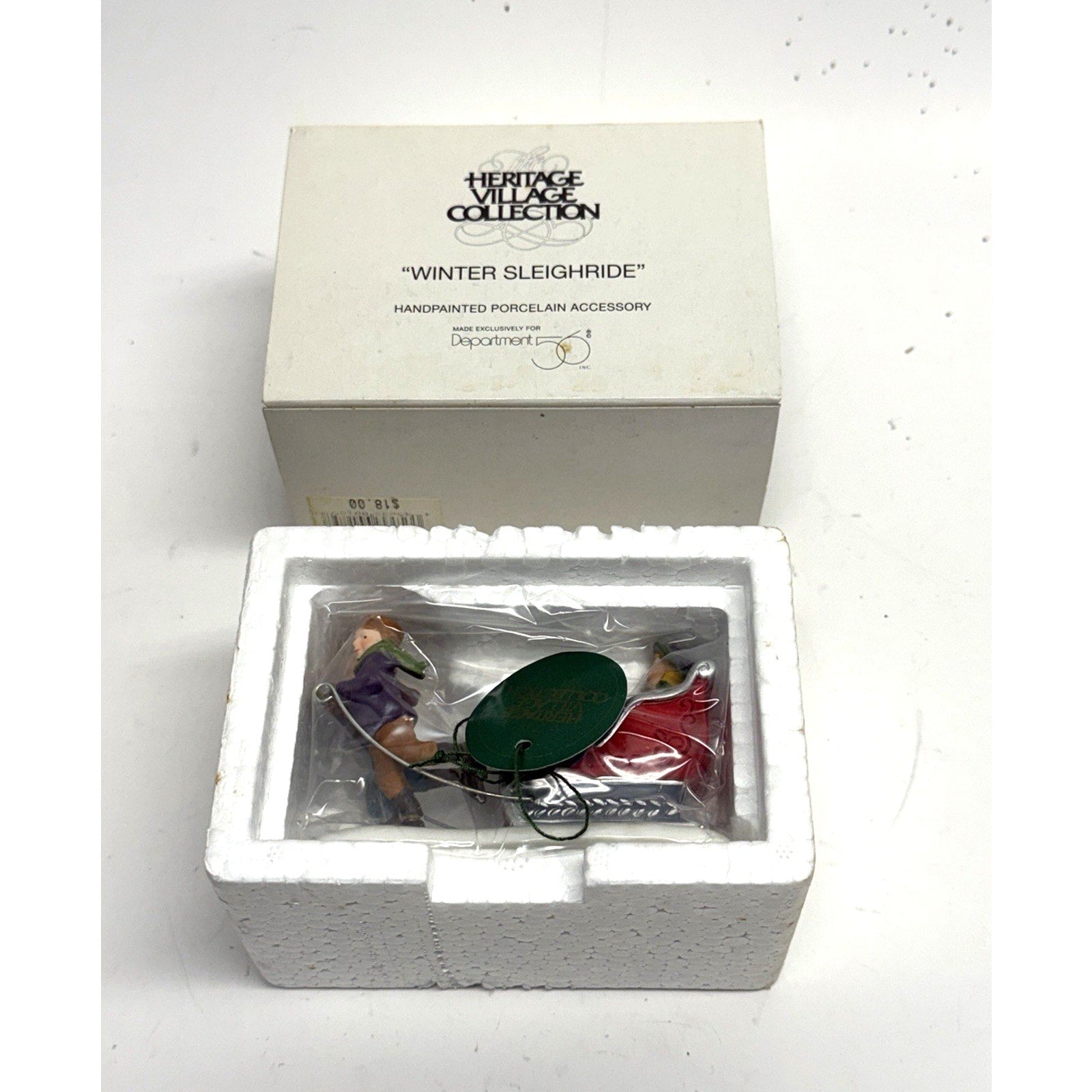 Vintage Sealed New Department 56 Winter Sleighride Heritage Village Collection