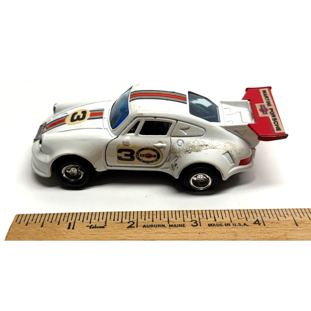 VTG Shinsei Mini Power Porsche Turbo Martini Racing Car White 1:37 Die Cast