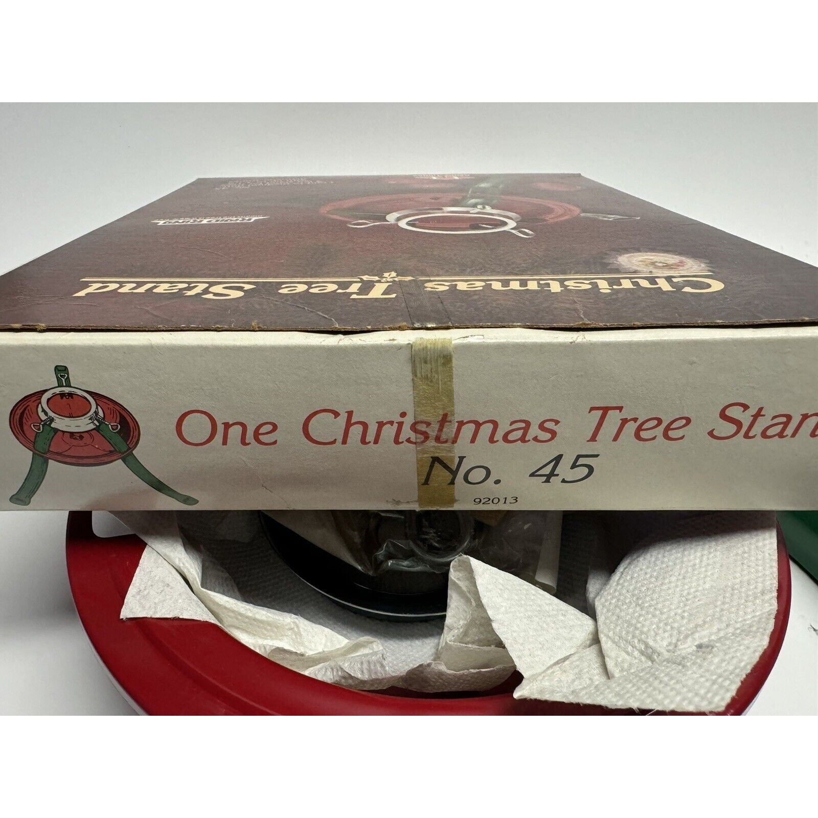 Vintage NOS Handy Things Christmas Tree Stand No. 45 Metal 3-1/8” Diameter Trunk