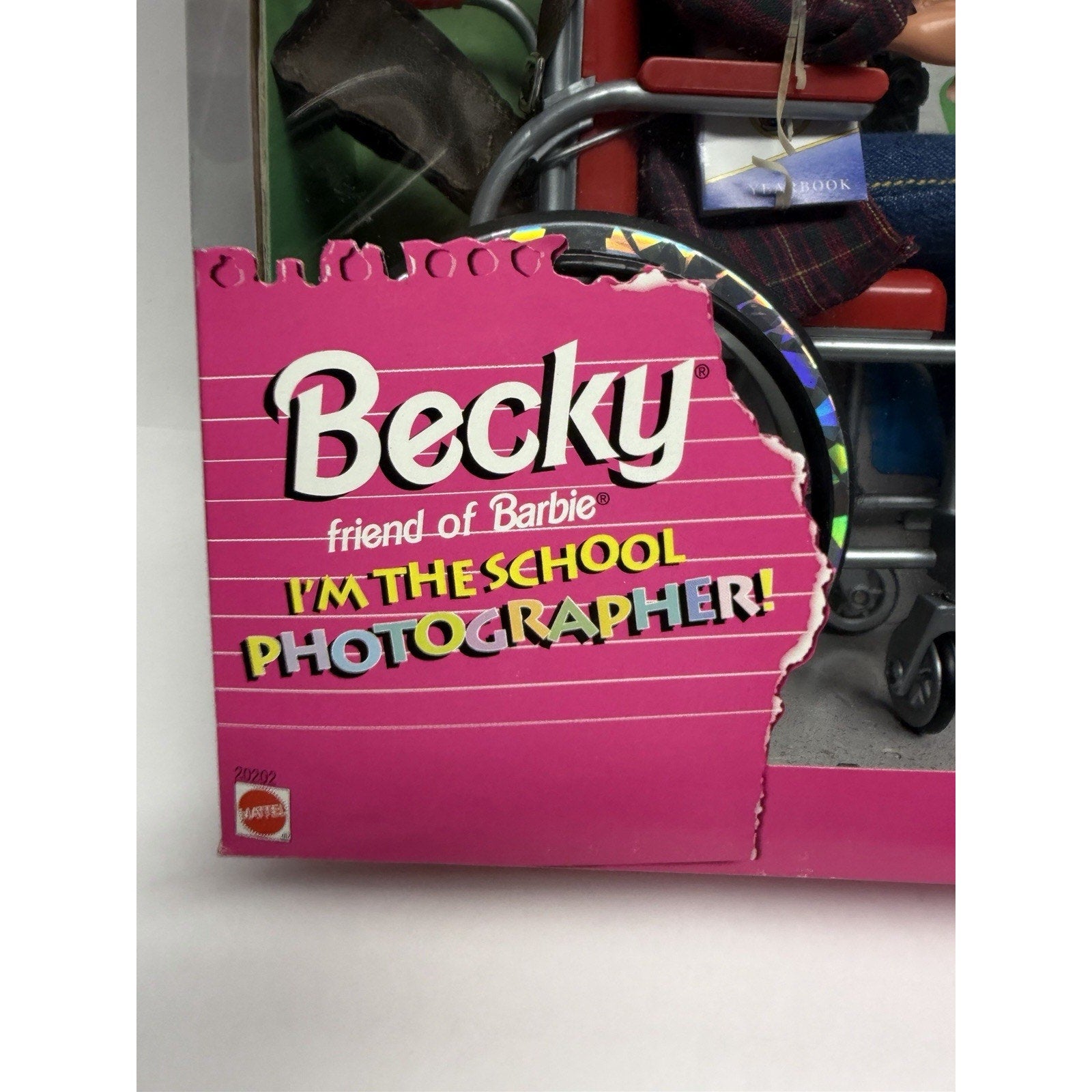 VTG 1998 Becky Friend Of Barbie School Photographer Doll Wheelchair Handicap