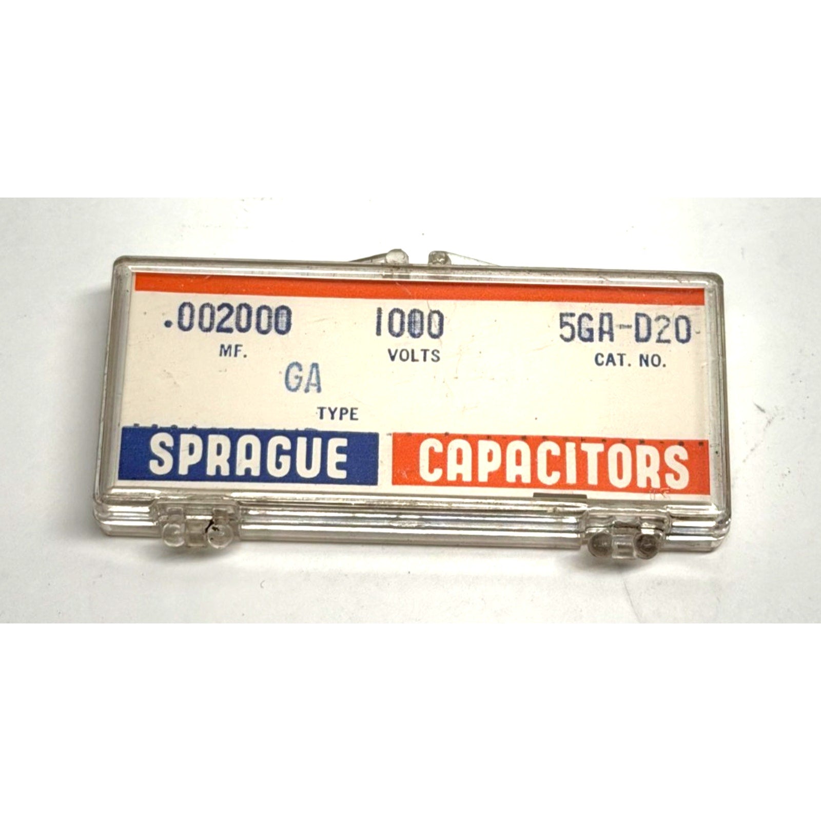 Vintage NOS Sprague 5GA-D20 Ceramic Disc Capacitors .002uF 1000V 5-Pack Box